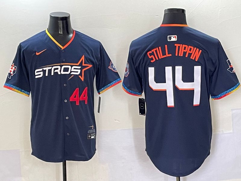 Men Houston Astros #44 Still Tipin Blue Fourth generation Joint Name Nike 2025 MLB Jersey style 2